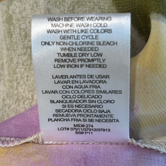 French Connection Long Shirt Dress Multicolor Abstract Print Size Large NWT - Picture 10 of 10